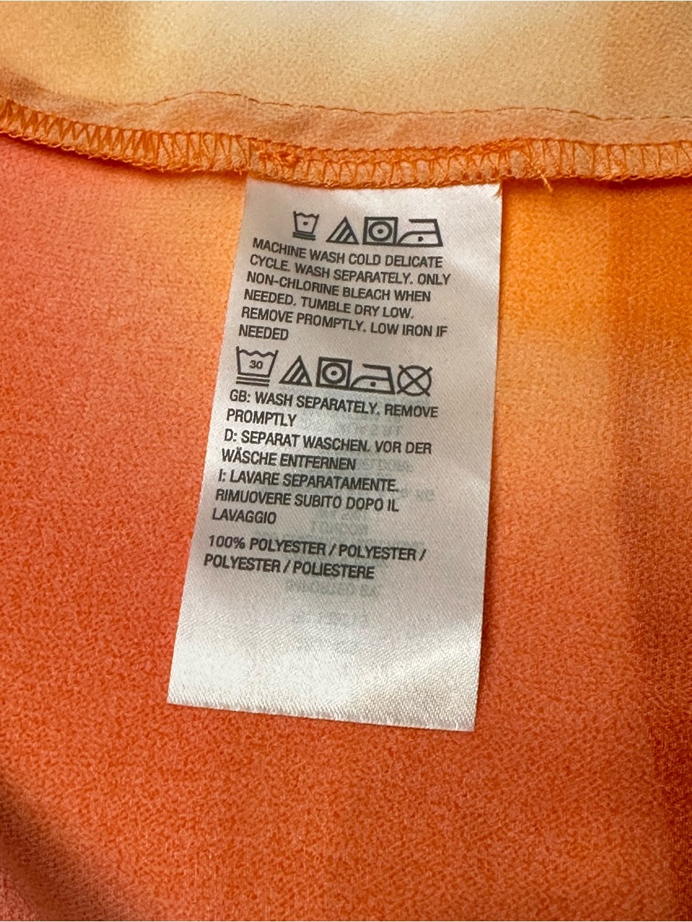Nicole by Nicole Miller Sheer Kimono Cardigan Orange Pink Ombre Chiffon Duster M - Picture 6 of 9